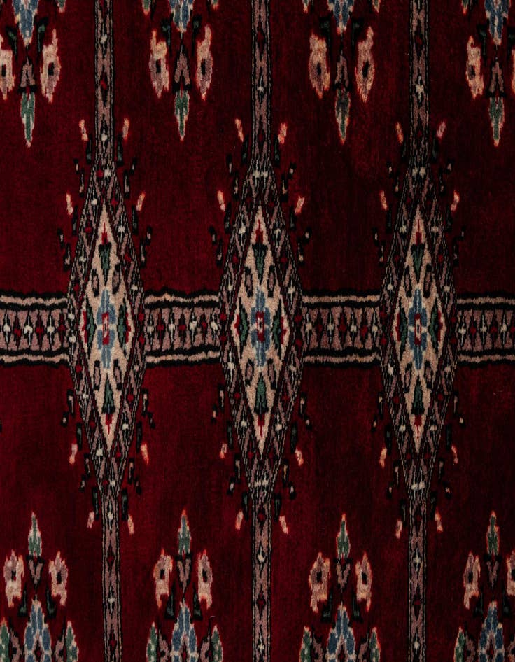 Detail image of  4' 2 x 5' 7  Hand Knotted Bokhara Oriental Wool Rug