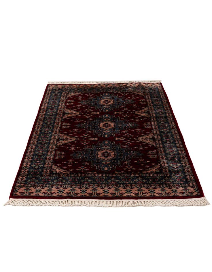 Detail image of  4' 2 x 6'  Hand Knotted Bokhara Oriental Wool Rug