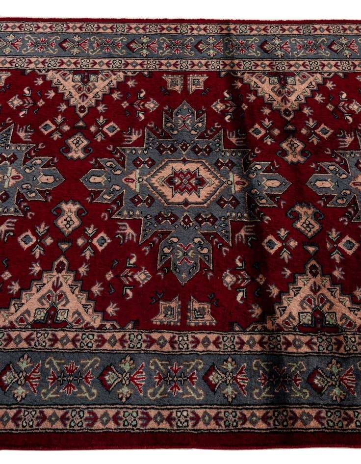 Detail image of  4' 2 x 6'  Hand Knotted Bokhara Oriental Wool Rug