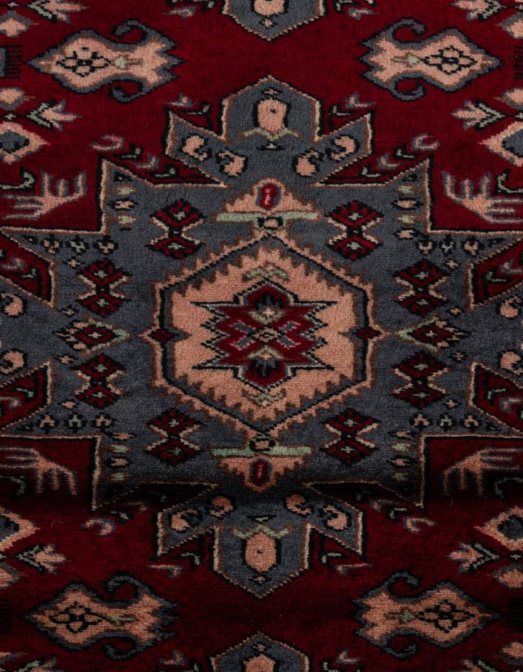 Detail image of  4' 2 x 6'  Hand Knotted Bokhara Oriental Wool Rug