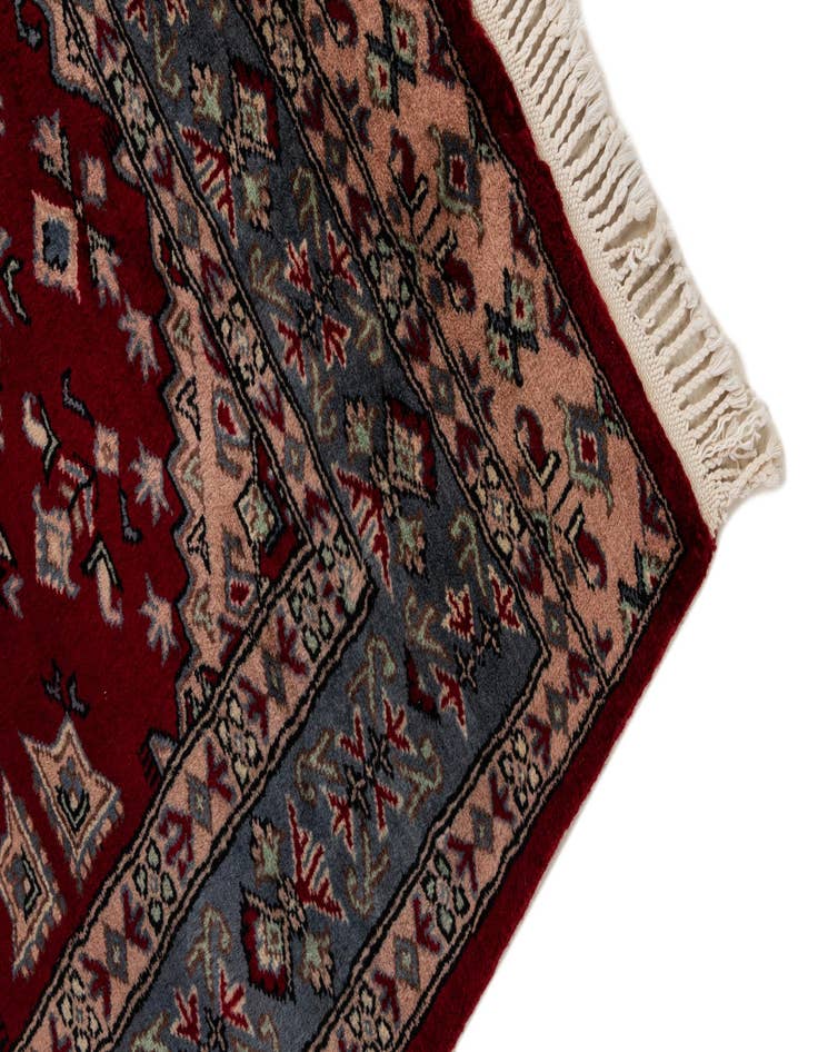 Detail image of  4' 2 x 6'  Hand Knotted Bokhara Oriental Wool Rug
