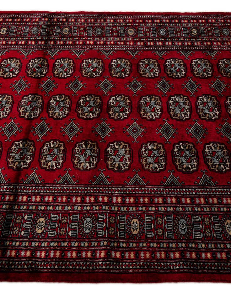 Detail image of  4' 4 x 5' 11  Hand Knotted Bokhara Oriental Wool Rug