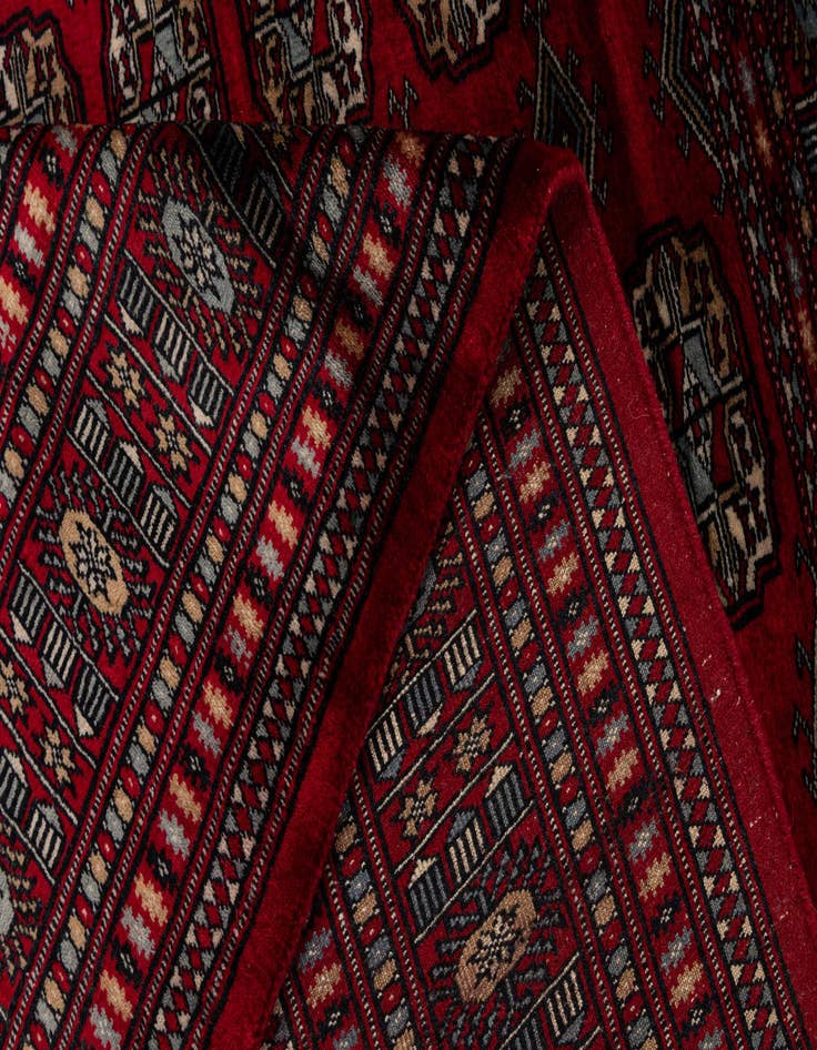 Detail image of  4' 4 x 5' 11  Hand Knotted Bokhara Oriental Wool Rug