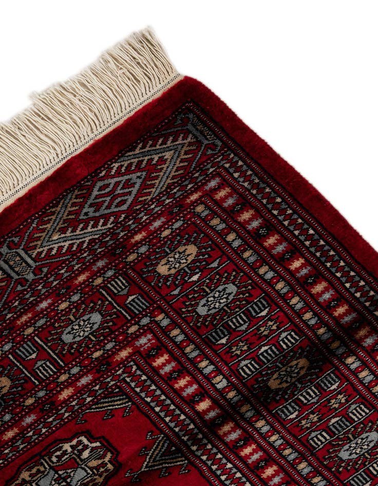 Detail image of  4' 4 x 5' 11  Hand Knotted Bokhara Oriental Wool Rug