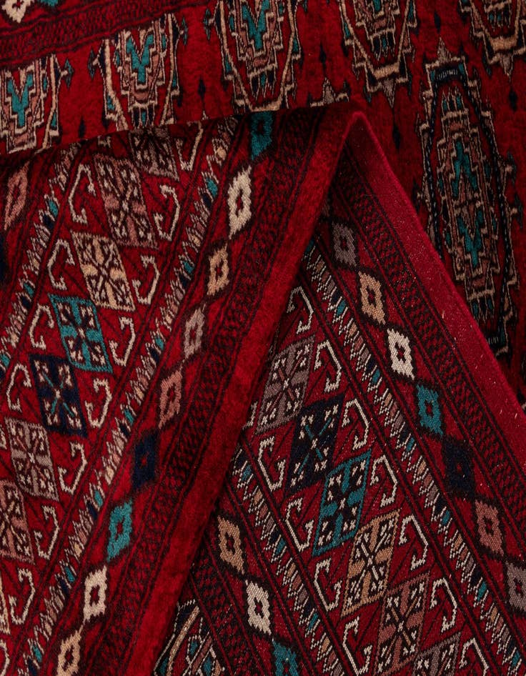 Detail image of  4' 2 x 6' 1  Hand Knotted Bokhara Oriental Wool Rug