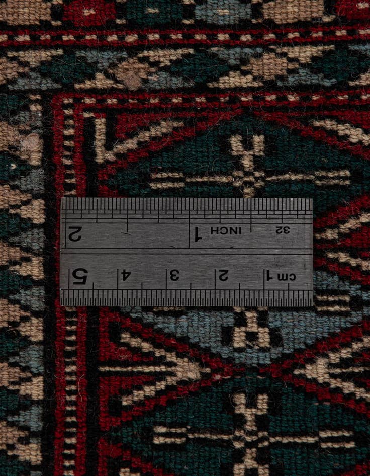 Detail image of  4' 2 x 5' 11  Hand Knotted Bokhara Oriental Wool Rug