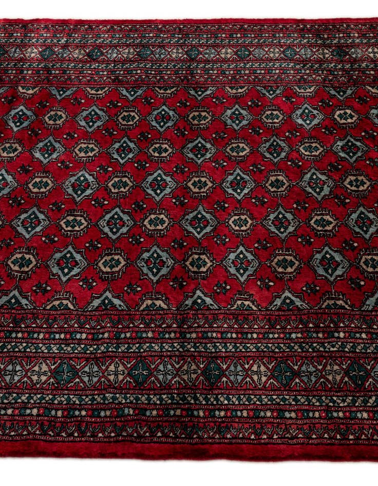 Detail image of  4' 2 x 5' 11  Hand Knotted Bokhara Oriental Wool Rug