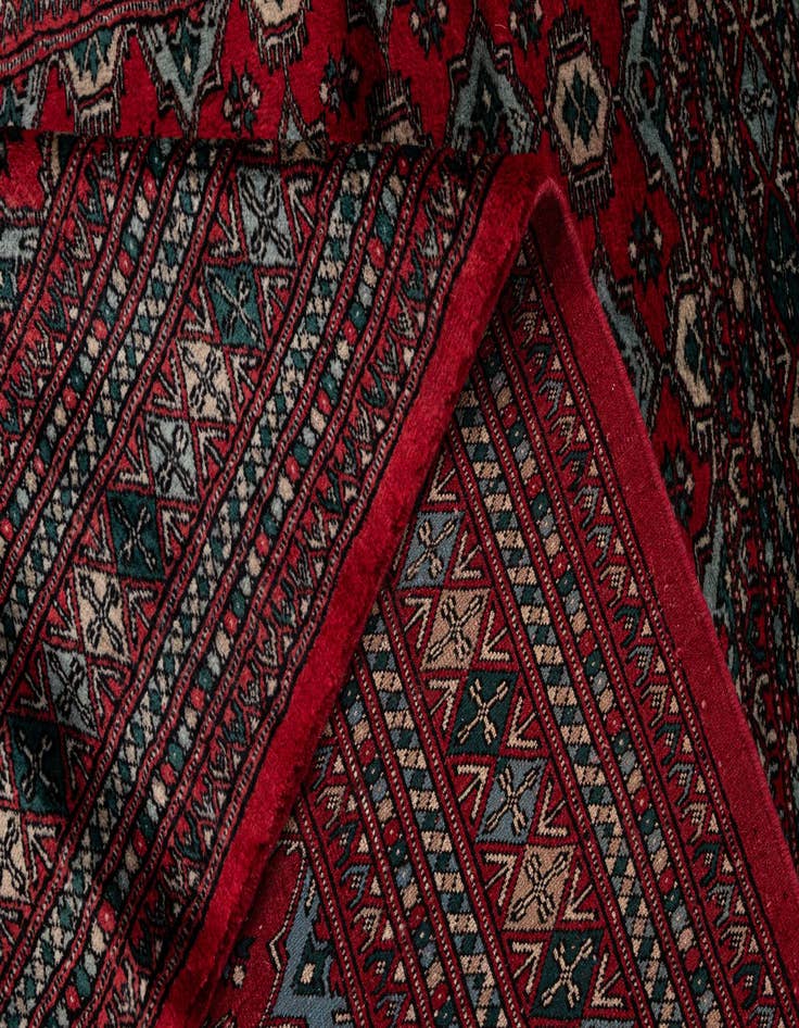 Detail image of  4' 2 x 5' 11  Hand Knotted Bokhara Oriental Wool Rug