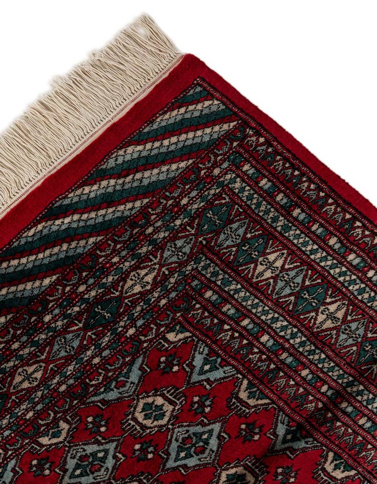 Detail image of  4' 2 x 5' 11  Hand Knotted Bokhara Oriental Wool Rug