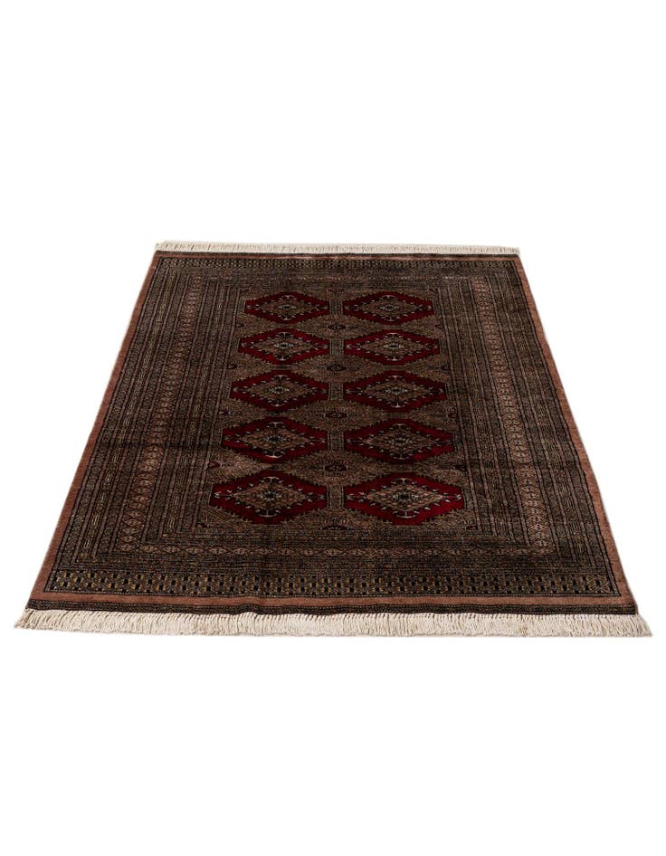 Detail image of  4' 2 x 5' 9  Hand Knotted Bokhara Oriental Wool Rug