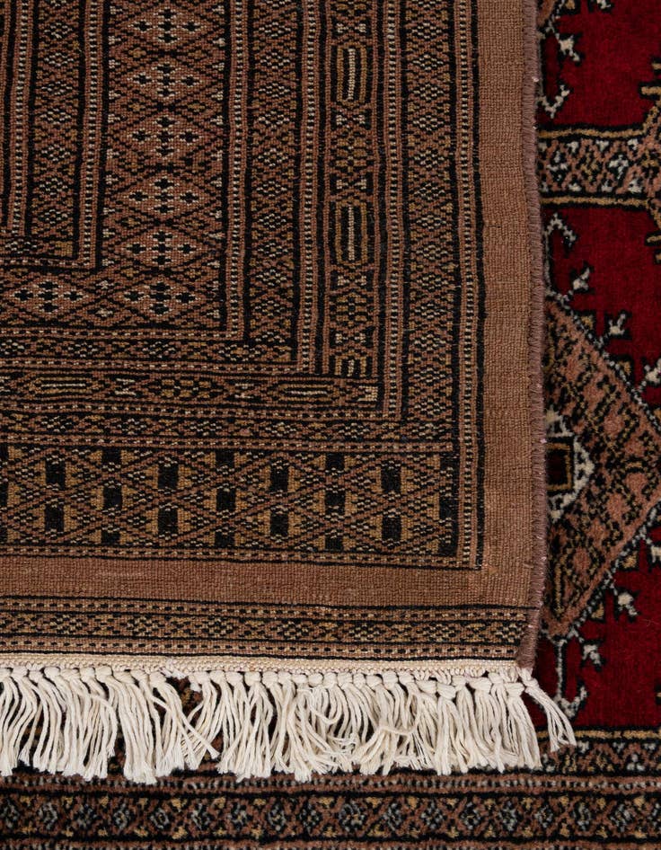 Detail image of  4' 2 x 5' 9  Hand Knotted Bokhara Oriental Wool Rug