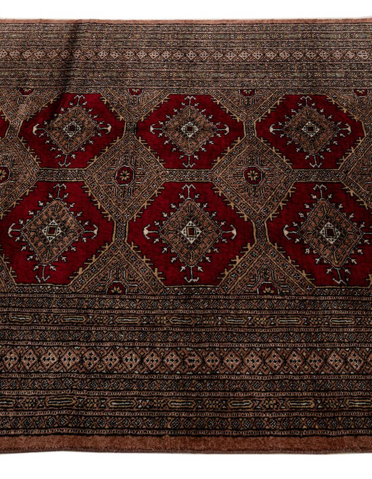 Detail image of  4' 2 x 5' 9  Hand Knotted Bokhara Oriental Wool Rug