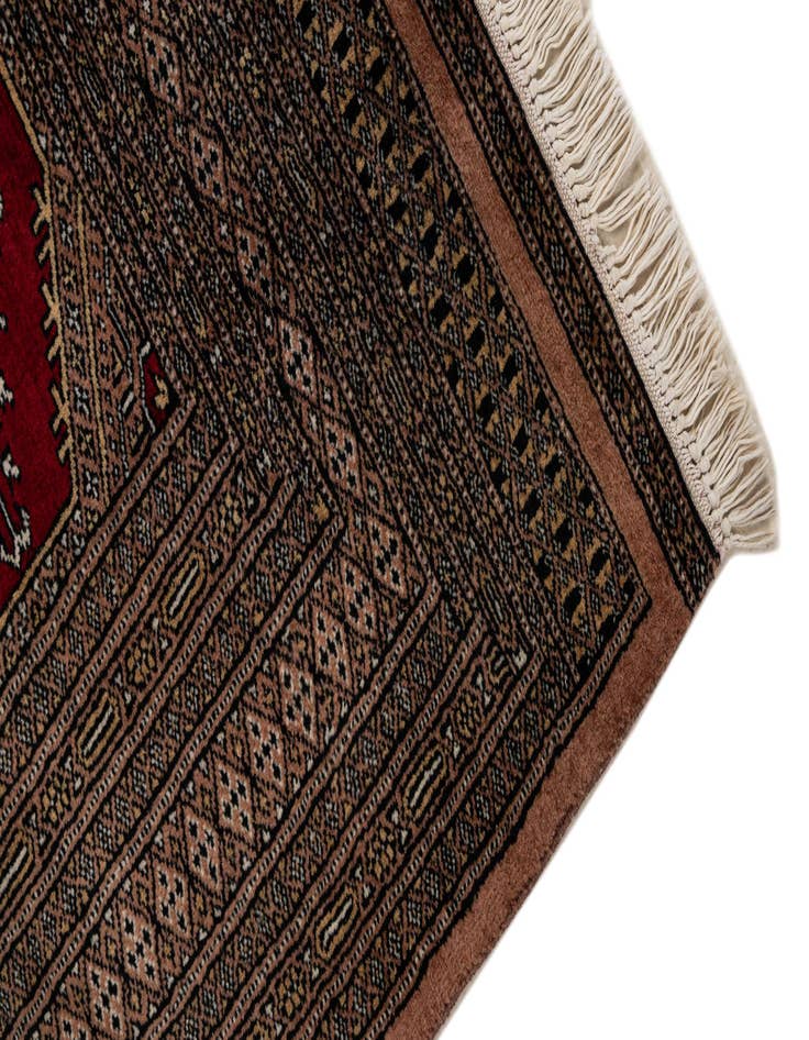 Detail image of  4' 2 x 5' 9  Hand Knotted Bokhara Oriental Wool Rug