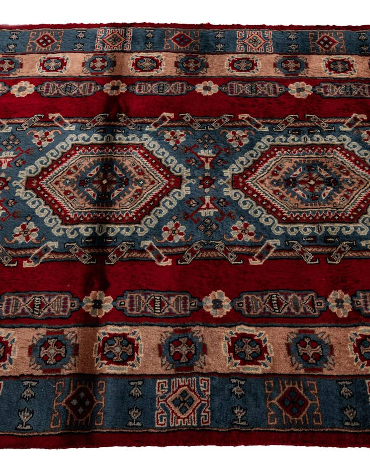 Detail image of  4' x 6' 3  Hand Knotted Bokhara Oriental Wool Rug