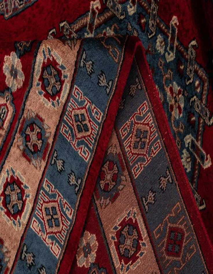 Detail image of  4' x 6' 3  Hand Knotted Bokhara Oriental Wool Rug