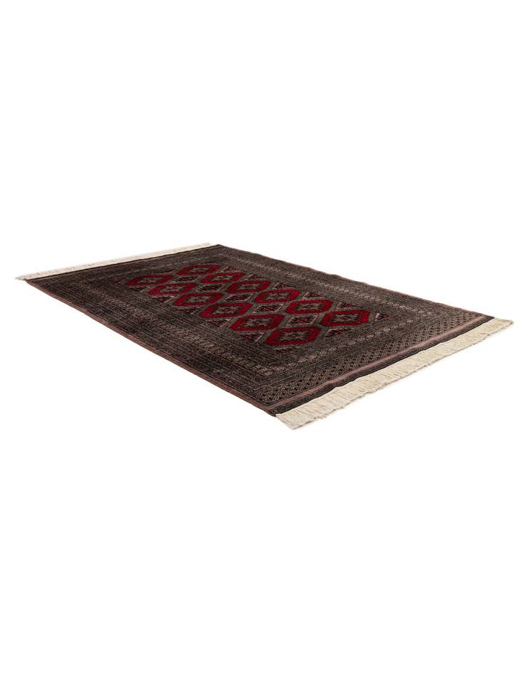 Detail image of  4' 3 x 6' 3  Hand Knotted Bokhara Oriental Wool Rug