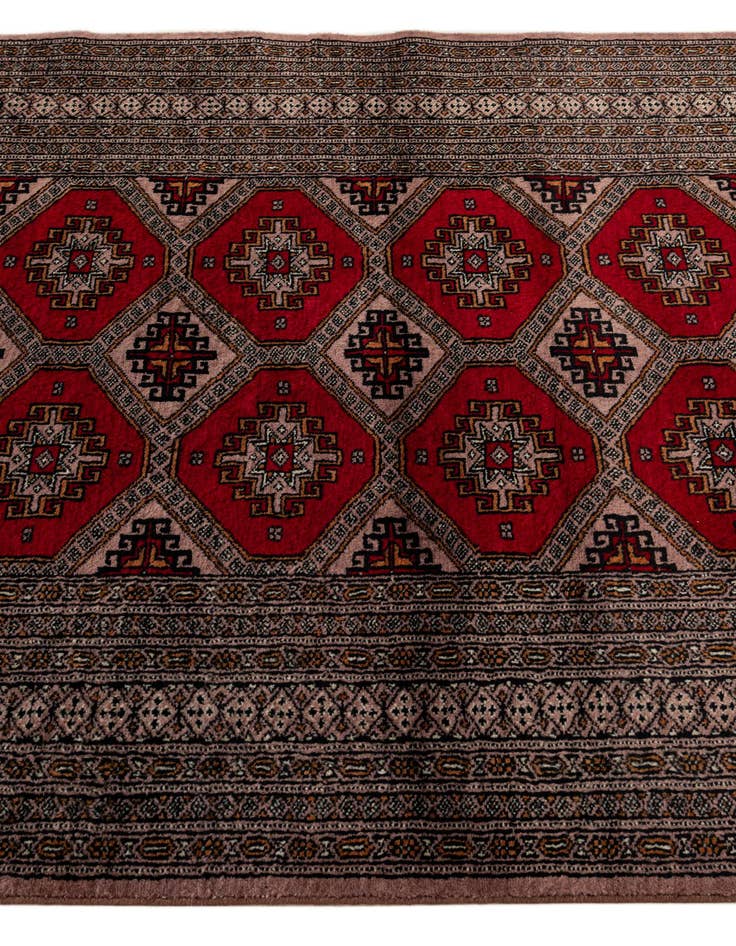 Detail image of  4' 3 x 6' 3  Hand Knotted Bokhara Oriental Wool Rug