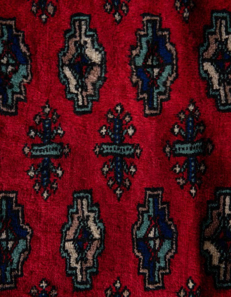 Detail image of  4' 3 x 6' 2  Hand Knotted Bokhara Oriental Wool Rug