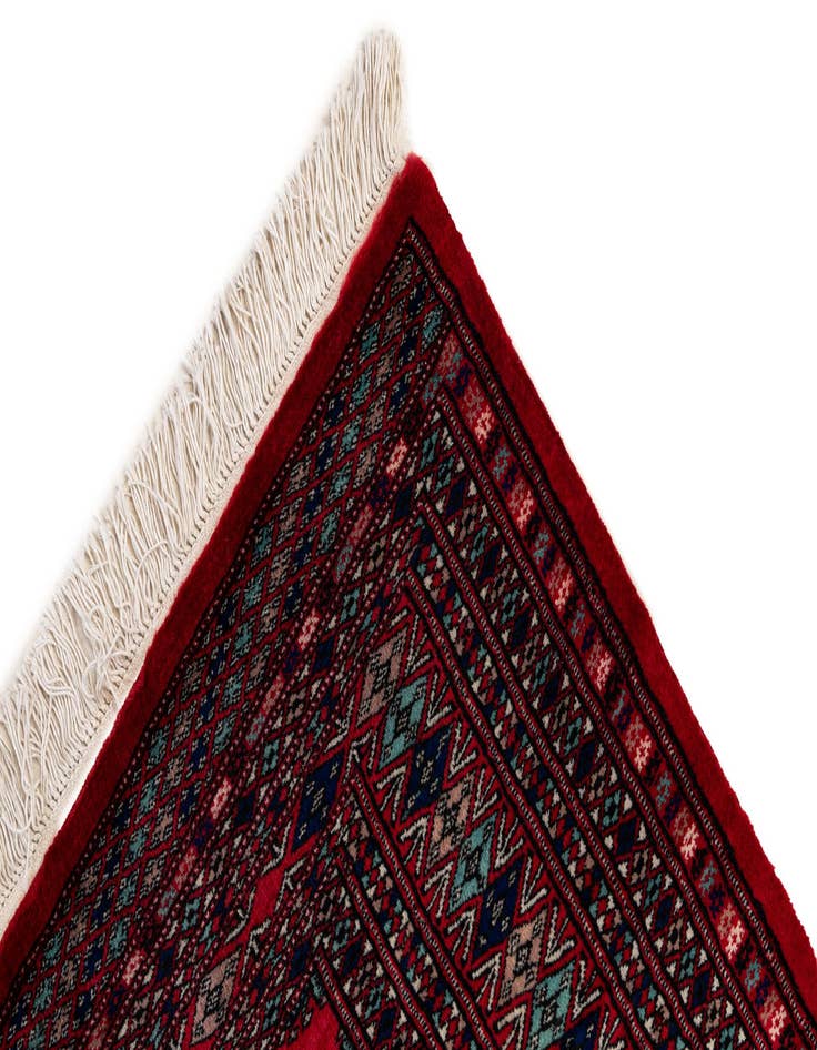 Detail image of  4' 3 x 6' 2  Hand Knotted Bokhara Oriental Wool Rug