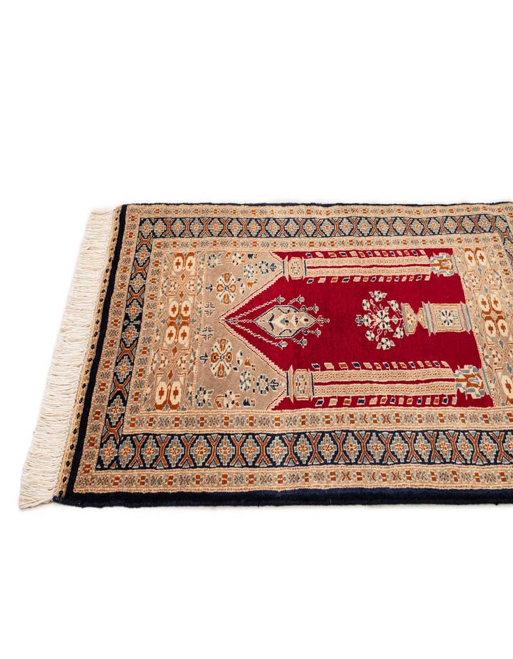 Detail image of  2' 8 x 4'  Hand Knotted Bokhara Oriental Wool Rug