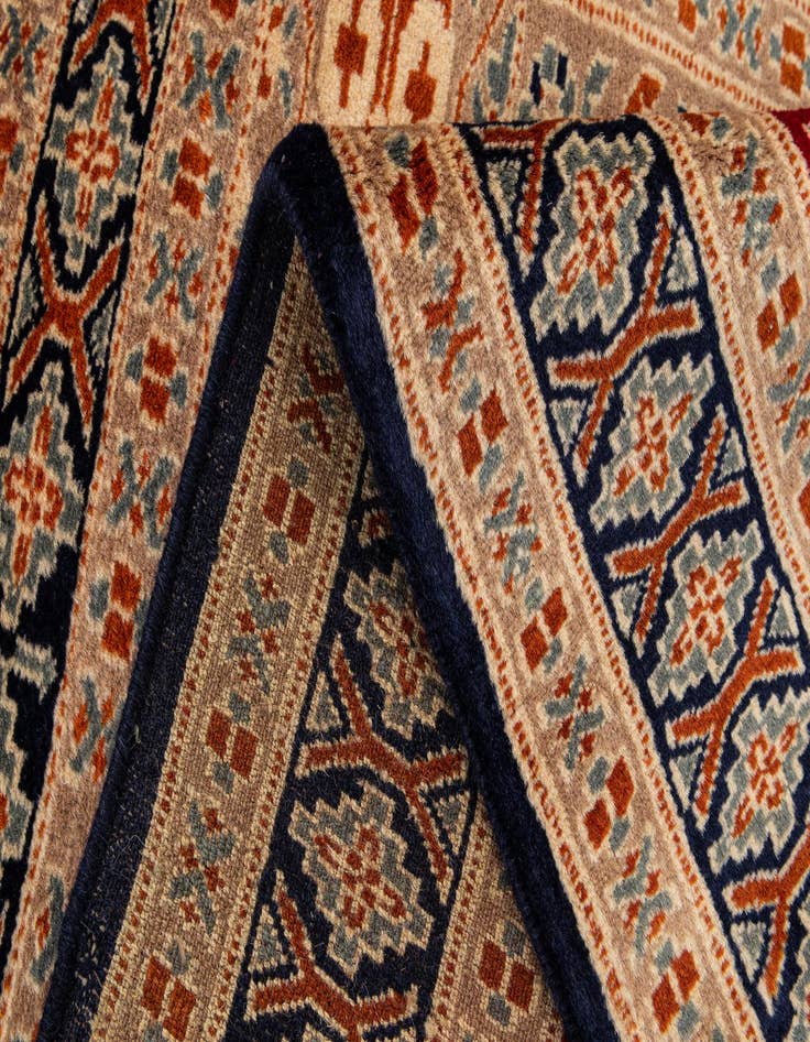 Detail image of  2' 8 x 4'  Hand Knotted Bokhara Oriental Wool Rug