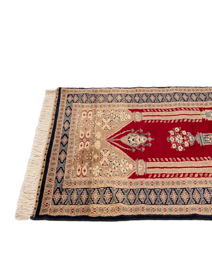 Detail image of  2' 8 x 4' 3  Hand Knotted Bokhara Oriental Wool Rug