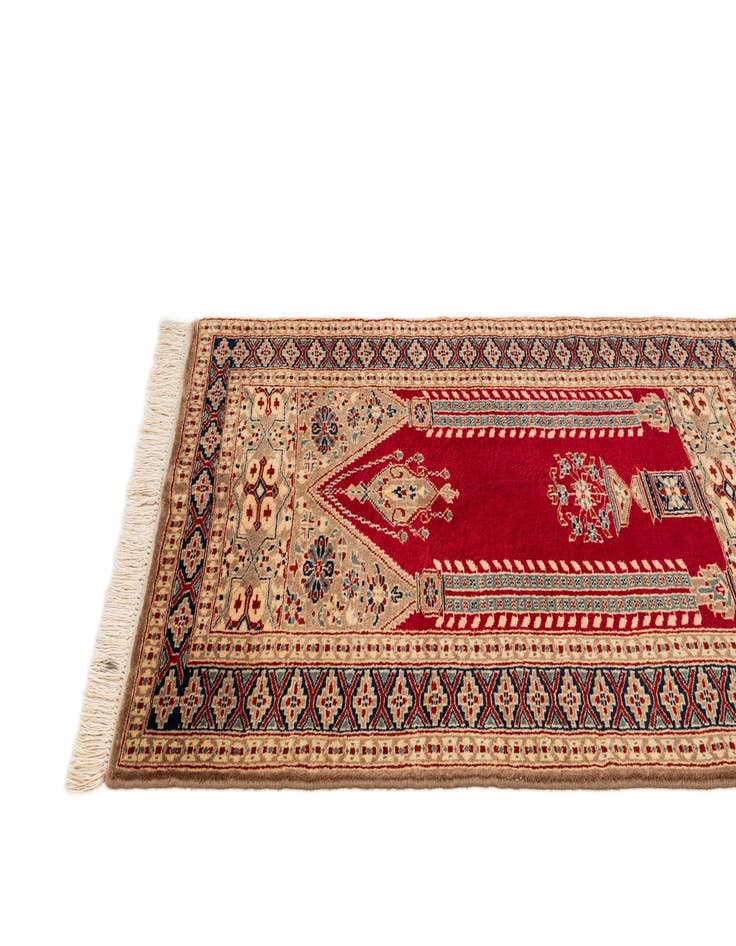 Detail image of  2' 8 x 3' 11  Hand Knotted Bokhara Oriental Wool Rug