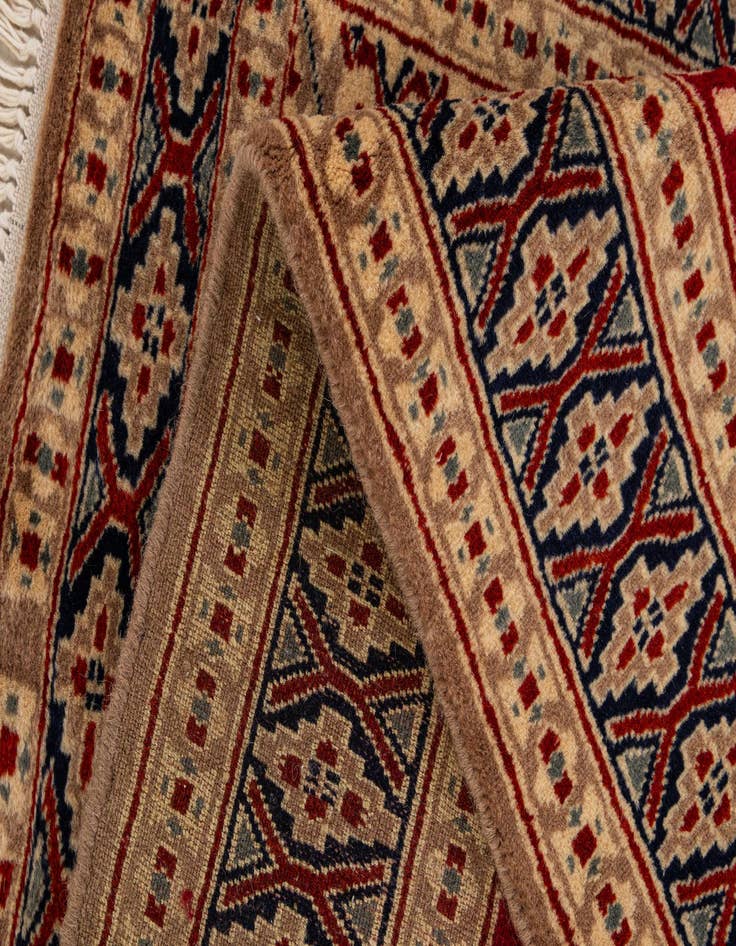 Detail image of  2' 8 x 3' 11  Hand Knotted Bokhara Oriental Wool Rug