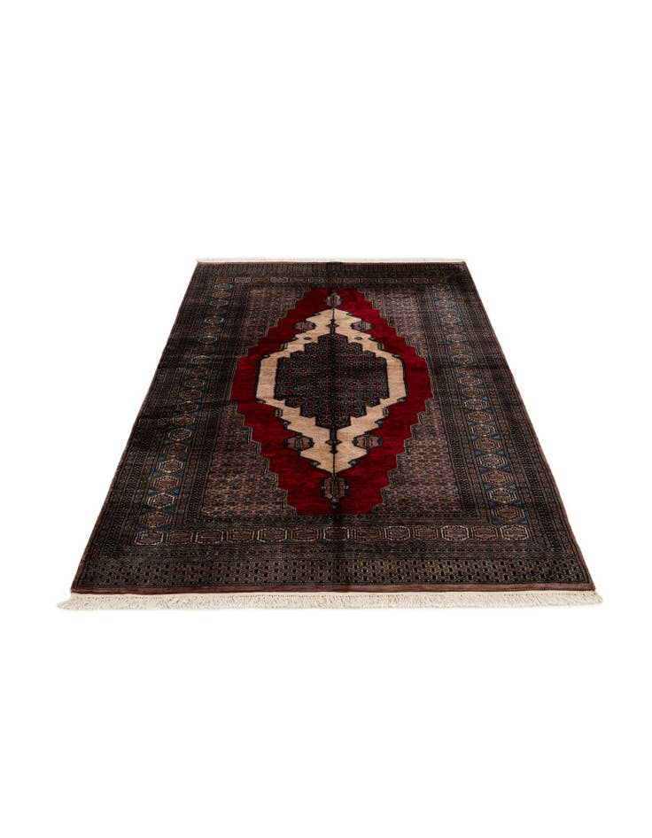 Detail image of  5' 2 x 7' 11  Hand Knotted Bokhara Oriental Wool Rug