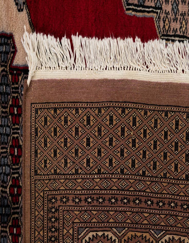 Detail image of  5' 2 x 7' 11  Hand Knotted Bokhara Oriental Wool Rug