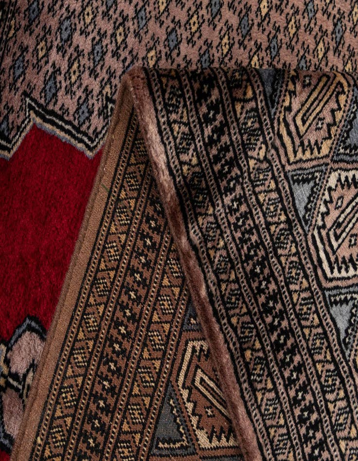 Detail image of  5' 2 x 7' 11  Hand Knotted Bokhara Oriental Wool Rug