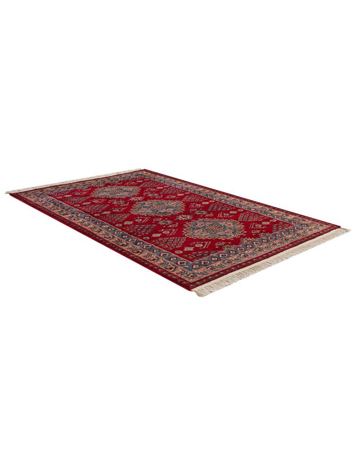 Detail image of  4' 1 x 6' 6  Hand Knotted Bokhara Oriental Wool Rug