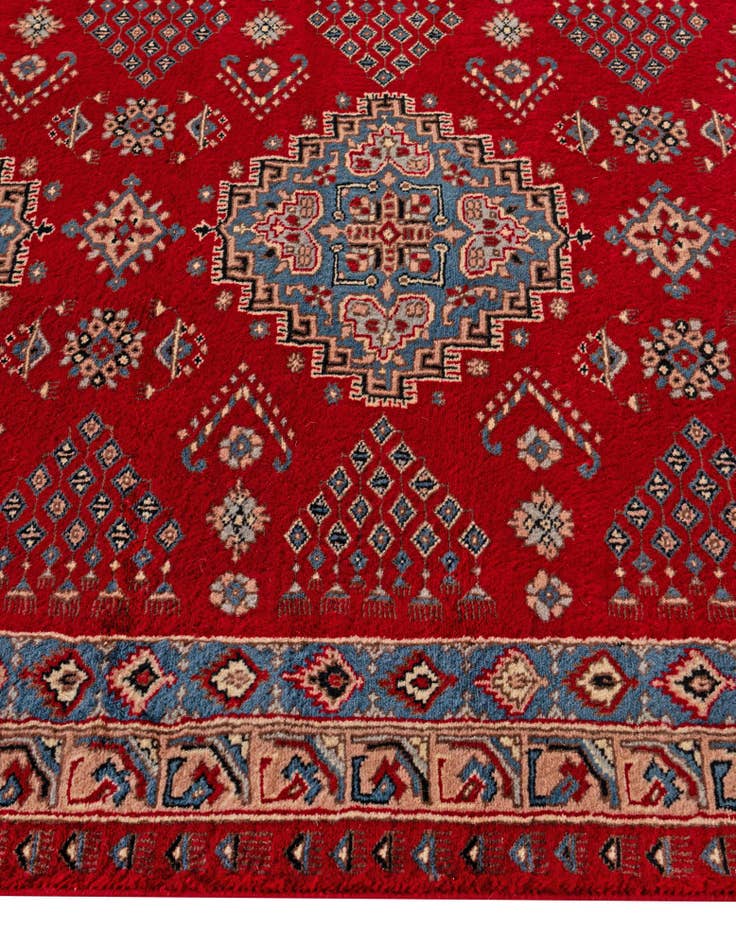 Detail image of  4' 1 x 6' 6  Hand Knotted Bokhara Oriental Wool Rug