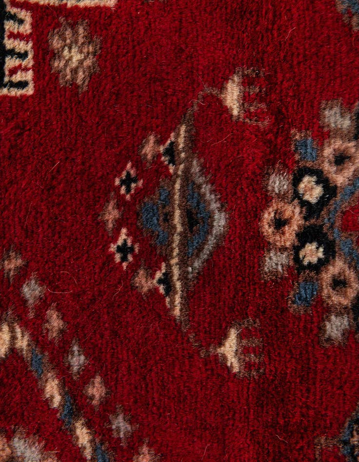 Detail image of  4' 1 x 6' 6  Hand Knotted Bokhara Oriental Wool Rug