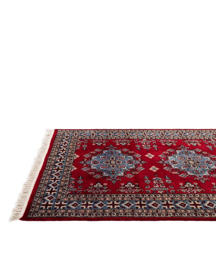 Detail image of  4' 3 x 6' 2  Hand Knotted Bokhara Oriental Wool Rug