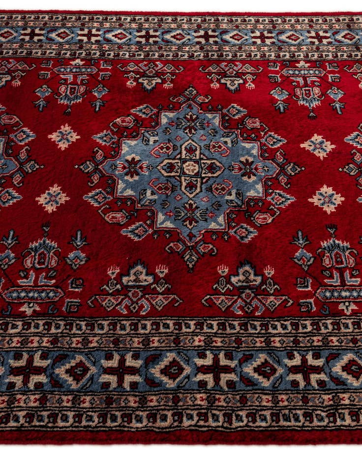 Detail image of  4' 3 x 6' 2  Hand Knotted Bokhara Oriental Wool Rug