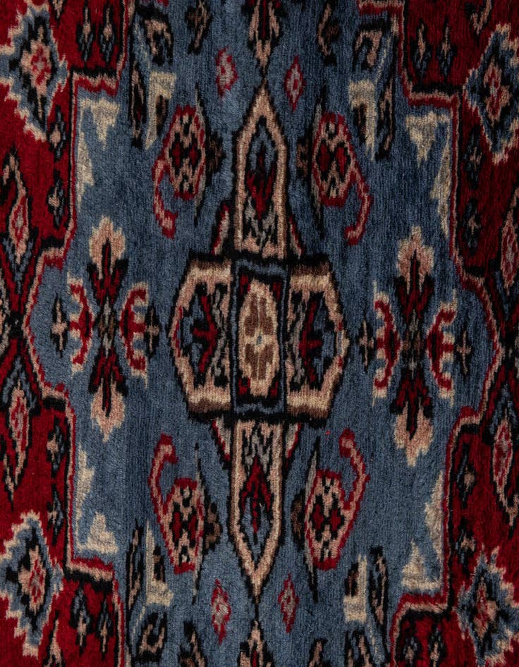 Detail image of  4' 3 x 6' 2  Hand Knotted Bokhara Oriental Wool Rug