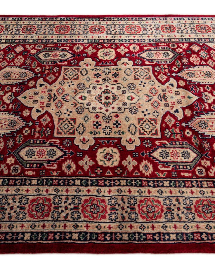 Detail image of  4' 4 x 6' 1  Hand Knotted Bokhara Oriental Wool Rug