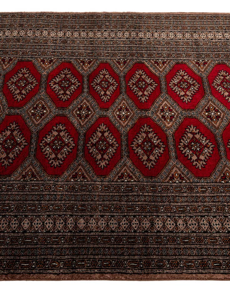 Detail image of  4' 3 x 6' 1  Hand Knotted Bokhara Oriental Wool Rug