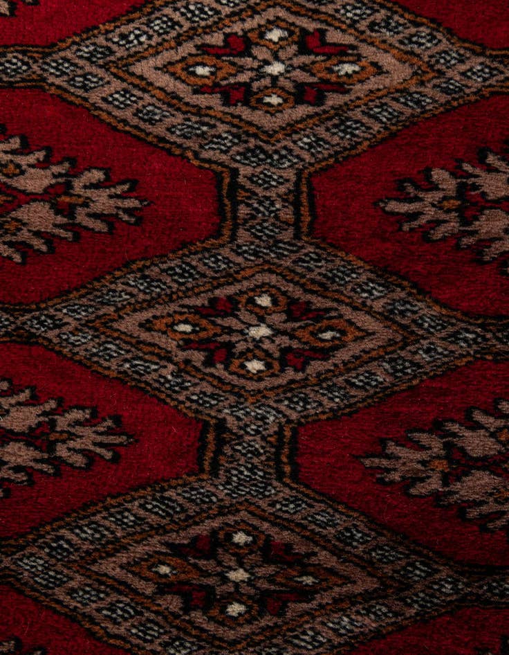 Detail image of  4' 3 x 6' 1  Hand Knotted Bokhara Oriental Wool Rug