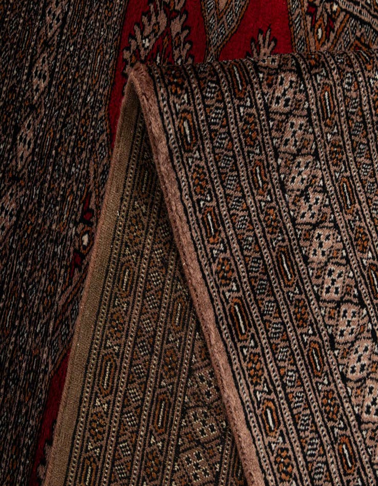 Detail image of  4' 3 x 6' 1  Hand Knotted Bokhara Oriental Wool Rug