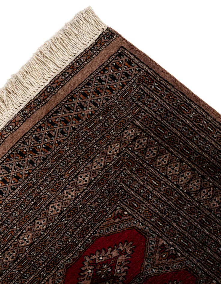 Detail image of  4' 3 x 6' 1  Hand Knotted Bokhara Oriental Wool Rug