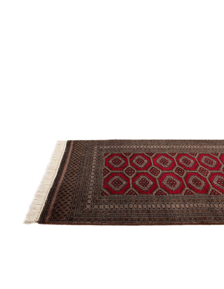 Detail image of  4' 3 x 6' 1  Hand Knotted Bokhara Oriental Wool Rug