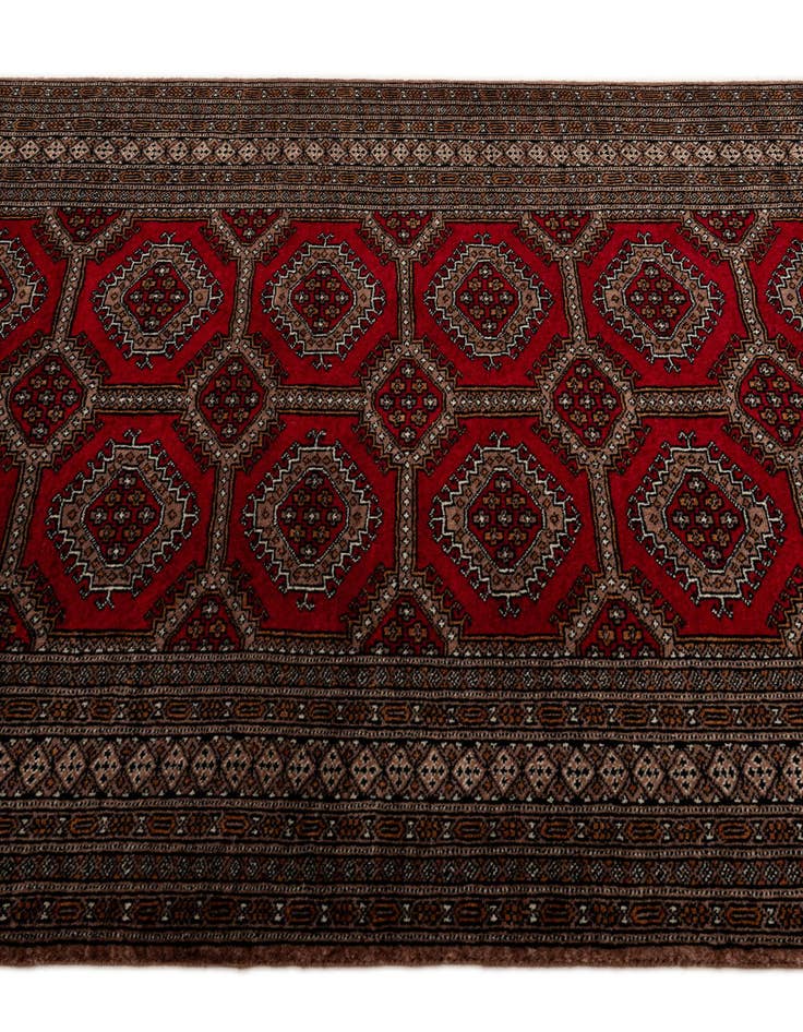 Detail image of  4' 3 x 6' 1  Hand Knotted Bokhara Oriental Wool Rug