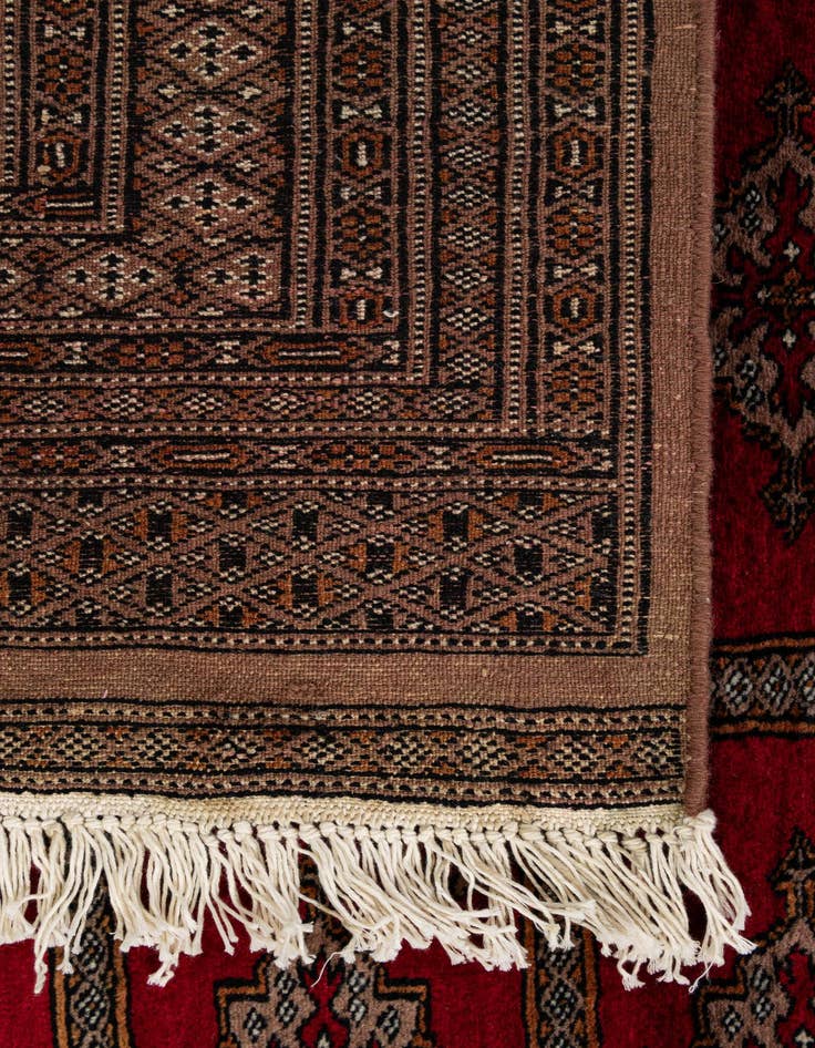 Detail image of  4' 3 x 6'  Hand Knotted Bokhara Wool Rug