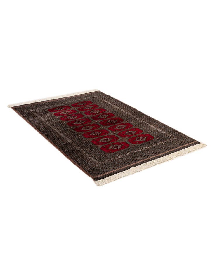 Detail image of  4' 3 x 6'  Hand Knotted Bokhara Wool Rug