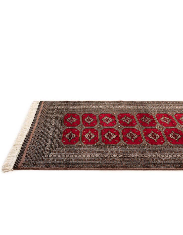 Detail image of  4' 3 x 6'  Hand Knotted Bokhara Wool Rug