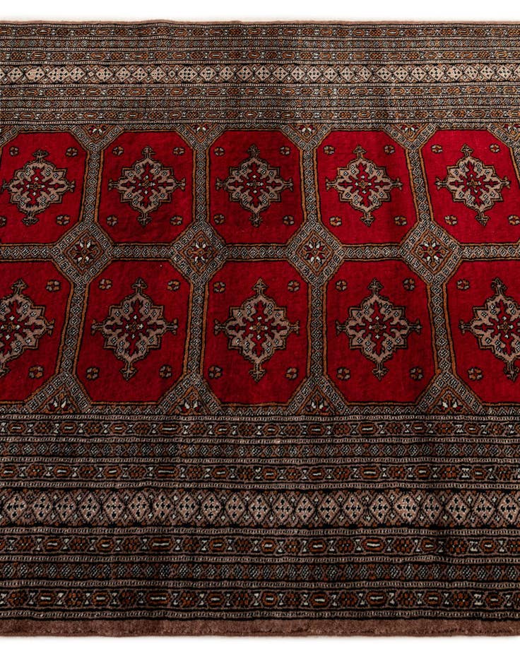 Detail image of  4' 3 x 6'  Hand Knotted Bokhara Wool Rug
