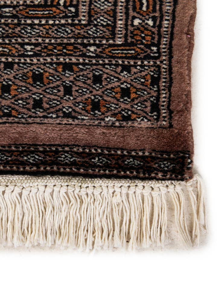 Detail image of  4' 3 x 6'  Hand Knotted Bokhara Wool Rug