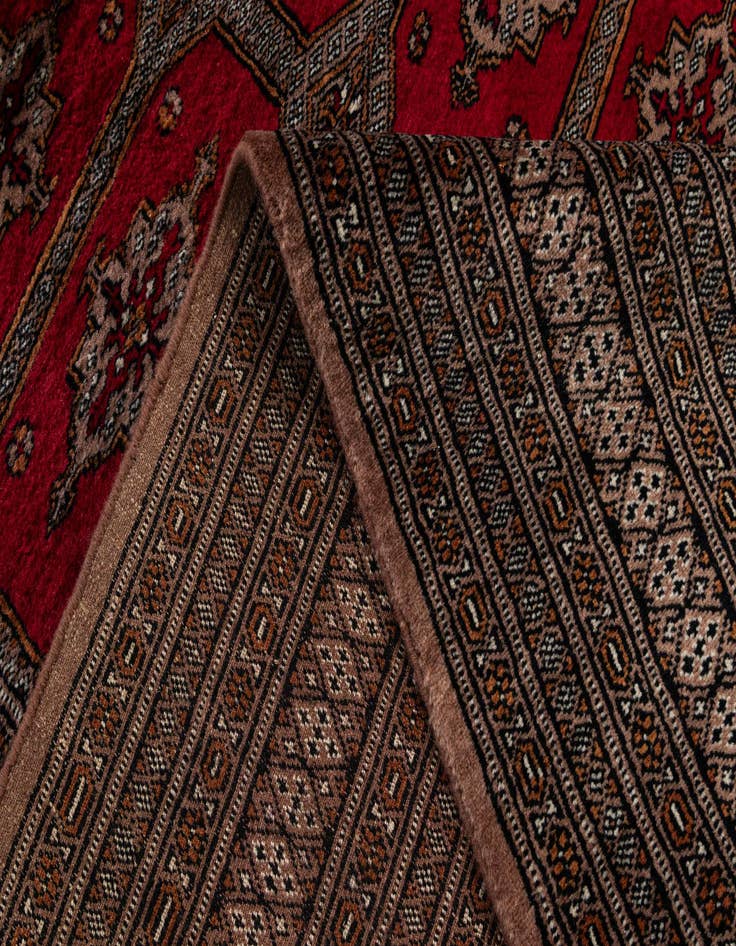 Detail image of  4' 3 x 6'  Hand Knotted Bokhara Wool Rug